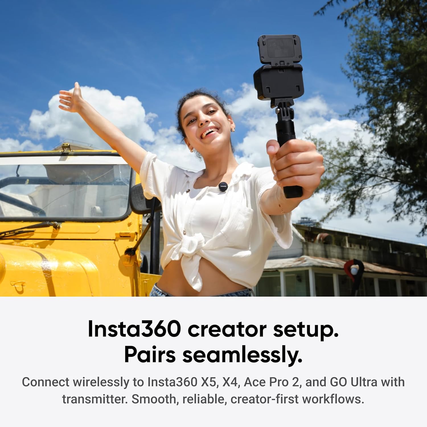 Detalle 2 de Insta360 Mic Air (1 TX + 1 RX) wireless noise-cancelling microphone for USB-C phones, PC and Mac