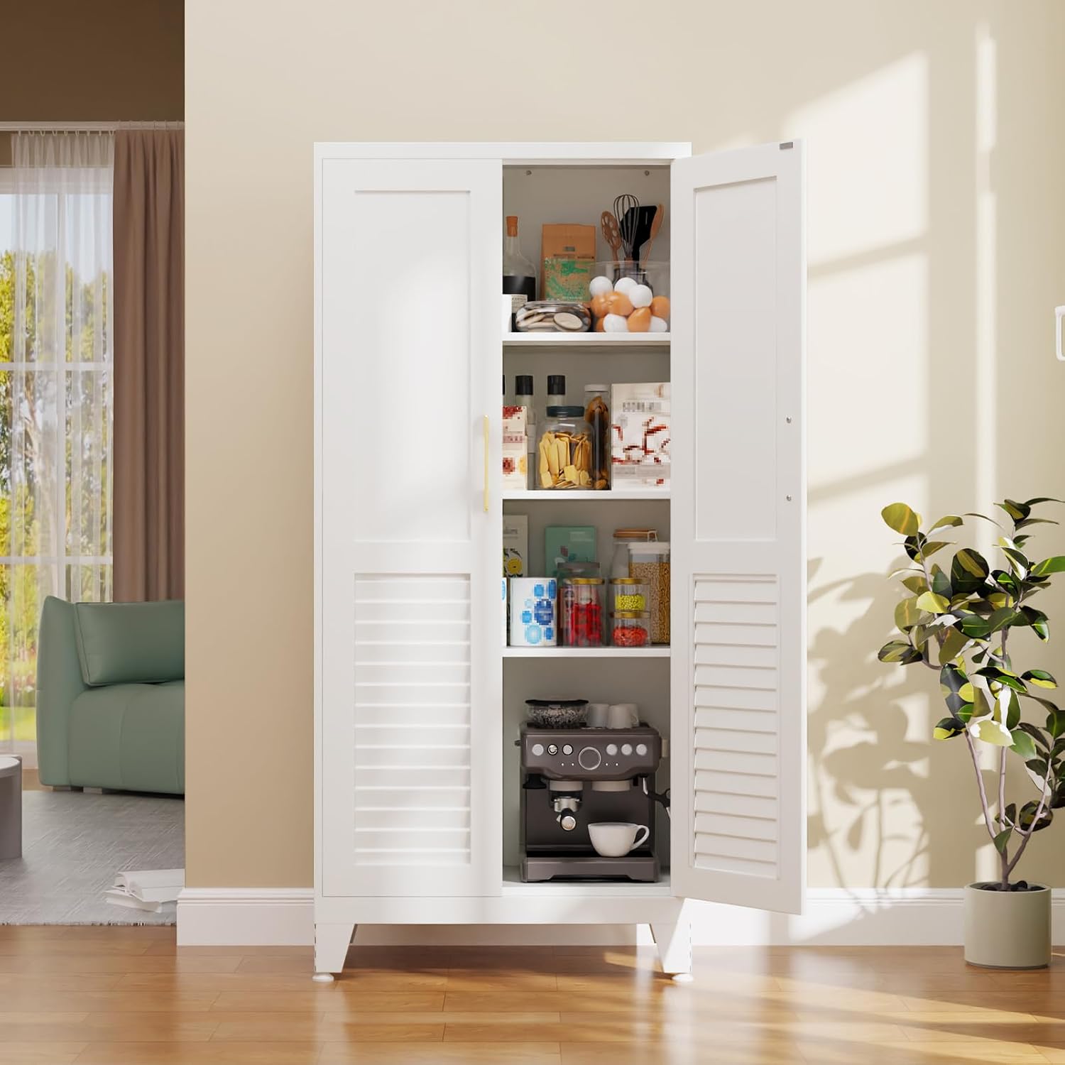 Detalle de Metal Pantry Cabinet, 61-inch