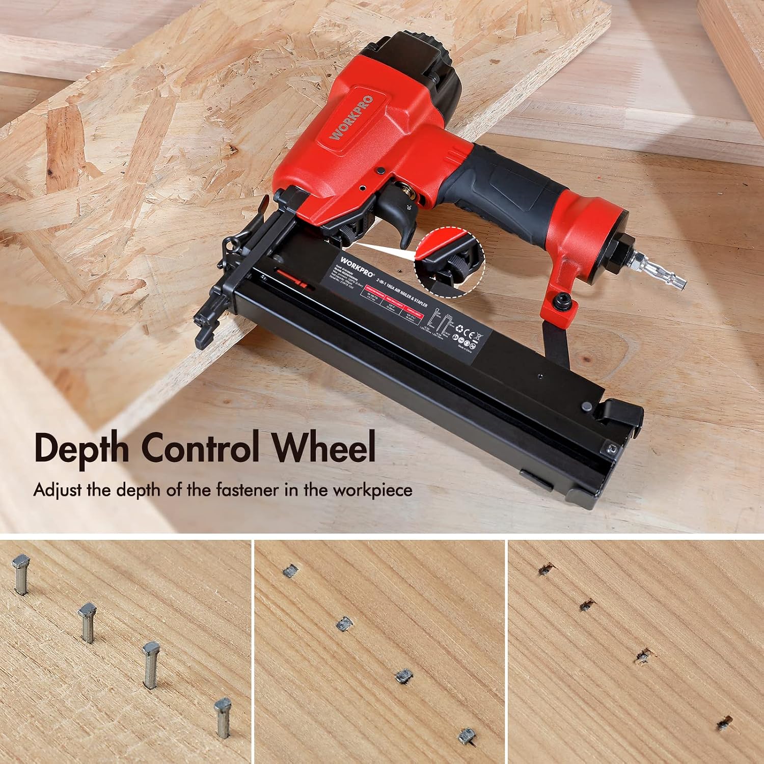 Detalle de WORKPRO Air Brad Nailer 50 mm, 2-in-1