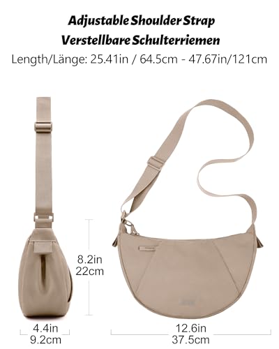 Detalle de BITUOR Crossbody Bag for Women: Anti-theft Crescent Shoulder Bag, 8.3L