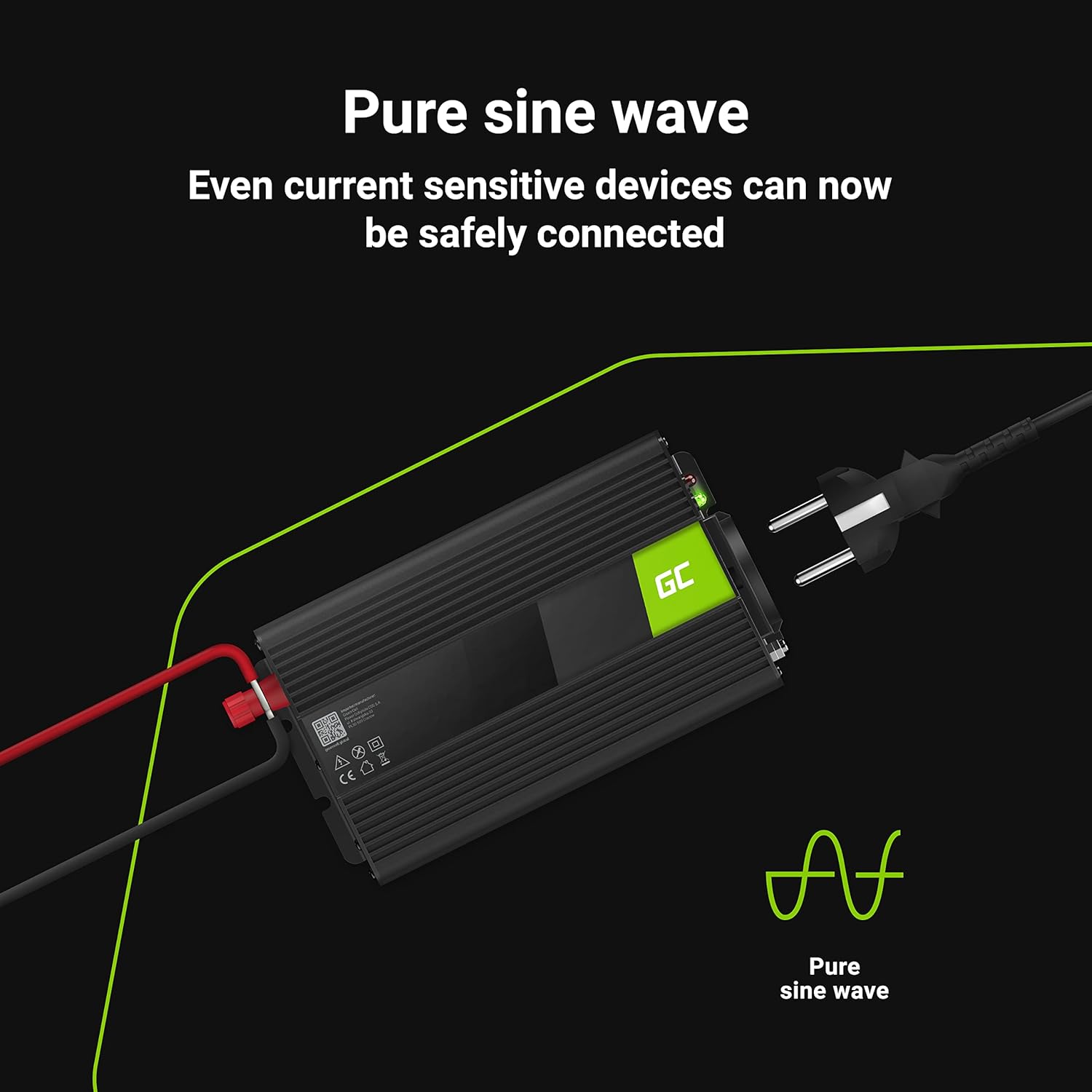 Thumbnail 1 de Green Cell invertitore di tensione fotovoltaico DC/AC puro 24V 300W (picco 600W) con USB