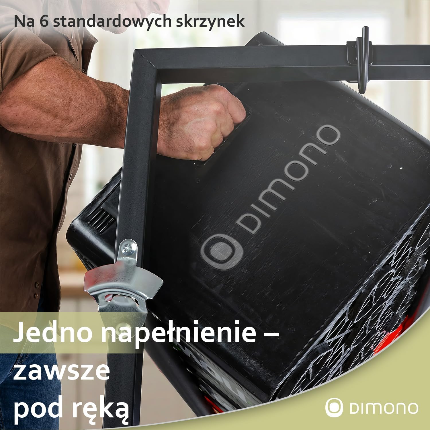Detalle 2 de Dimono 258025401014 – regał na 6 skrzynek z napojami na kółkach