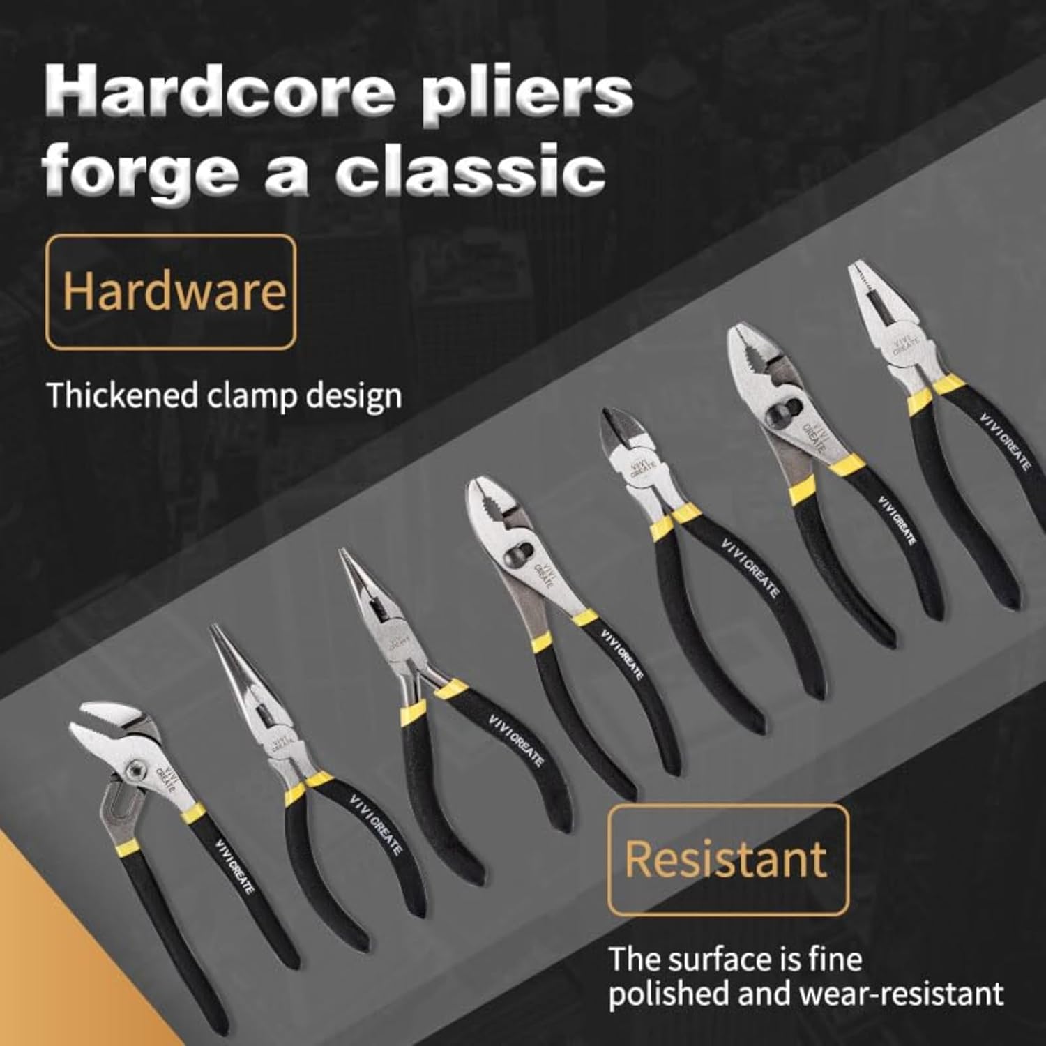 Detalle 2 de Vivicreate 7-Piece Pliers Set for Home Repair, DIY, and Auto Electrical Work