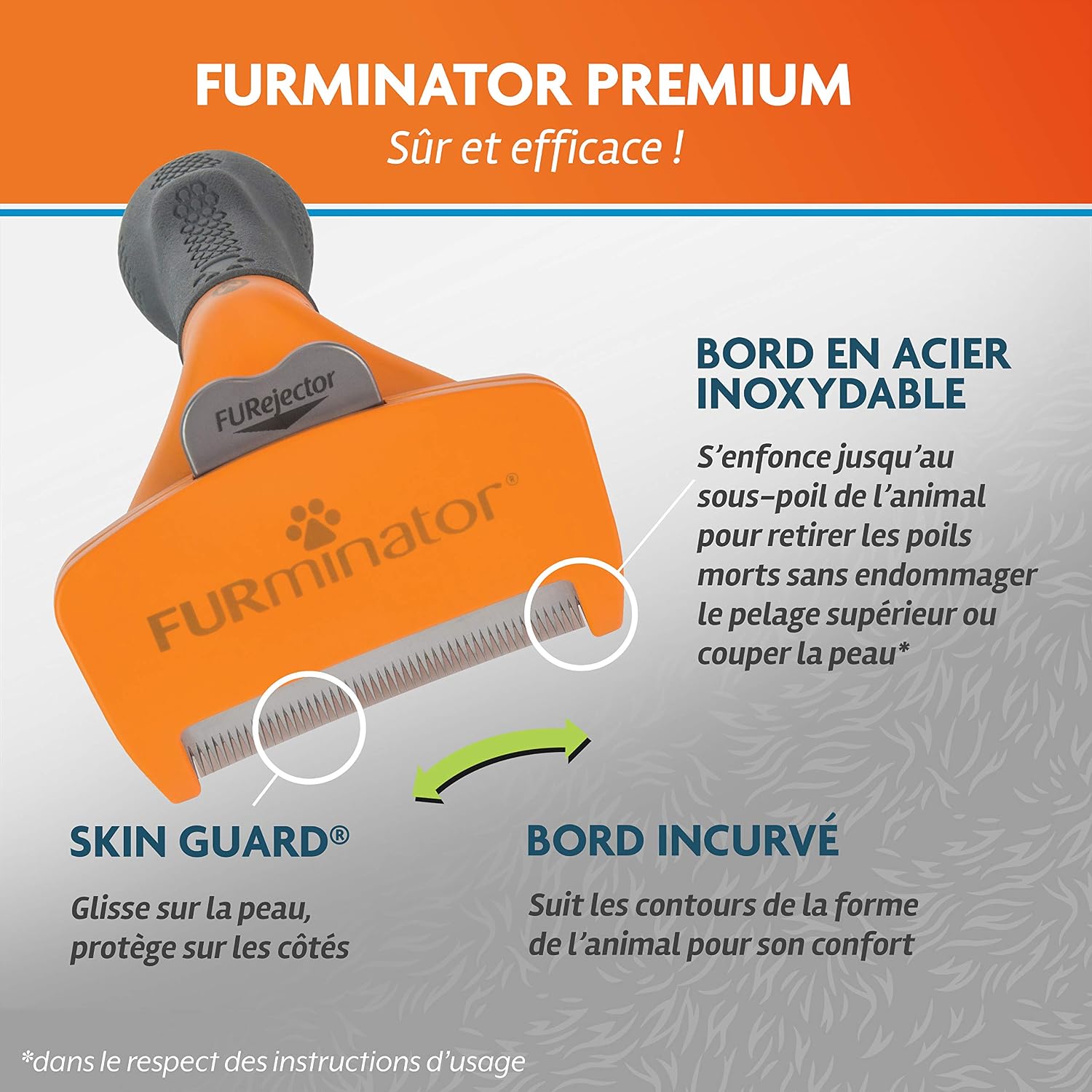 Detalle de FURminator Outil Undercoat deShedding pour Chien M Poils longs