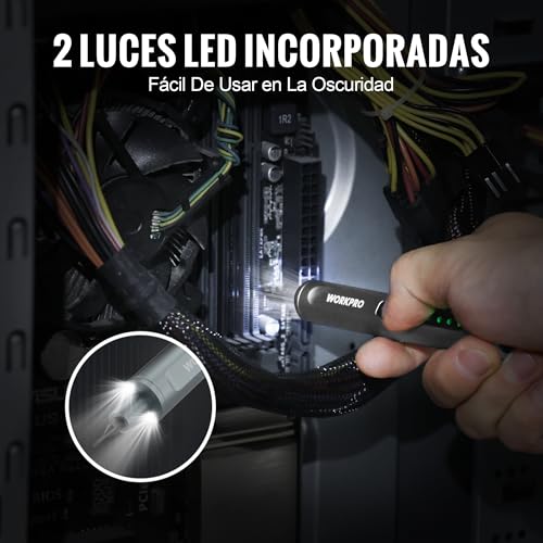 Detalle 2 de WORKPRO 42 en 1: Juego de Destornillador Eléctrico con 36 Piezas S2 – precisión y versatilidad para bricolaje