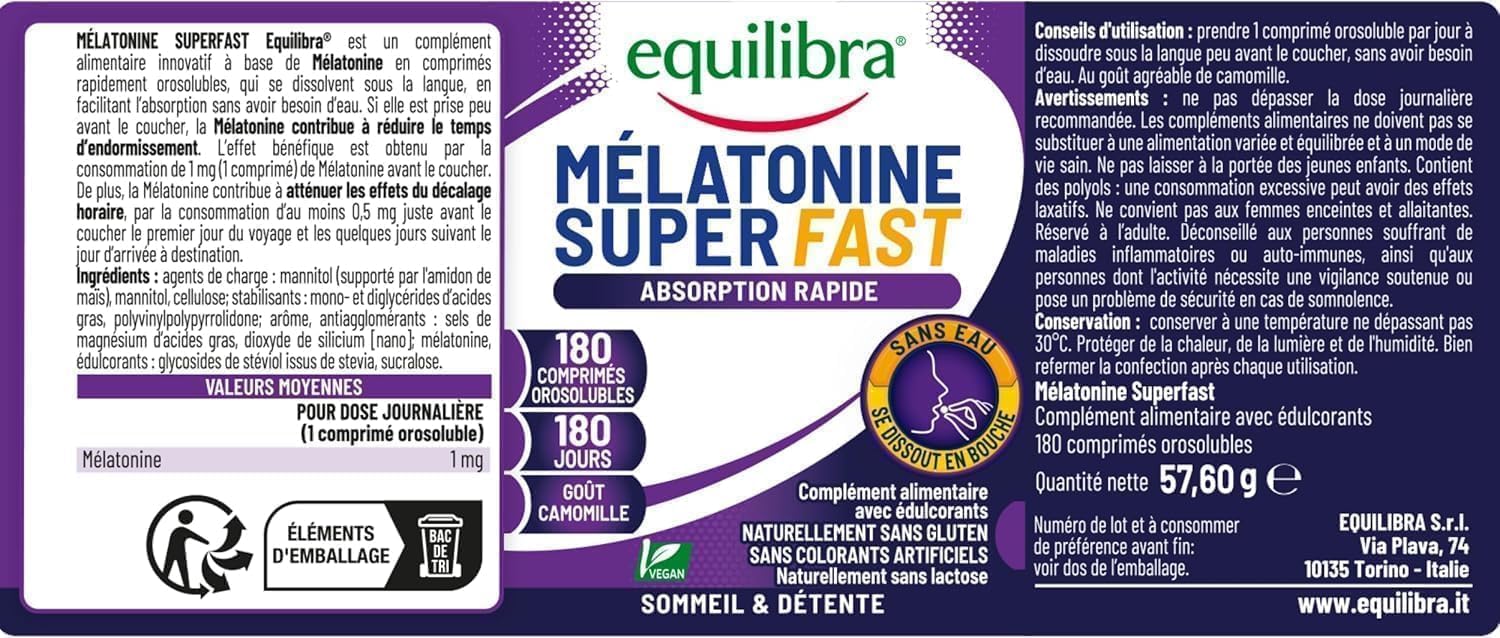 Thumbnail 5 de Equilibra Mélatonine Superfast 180 comprimés