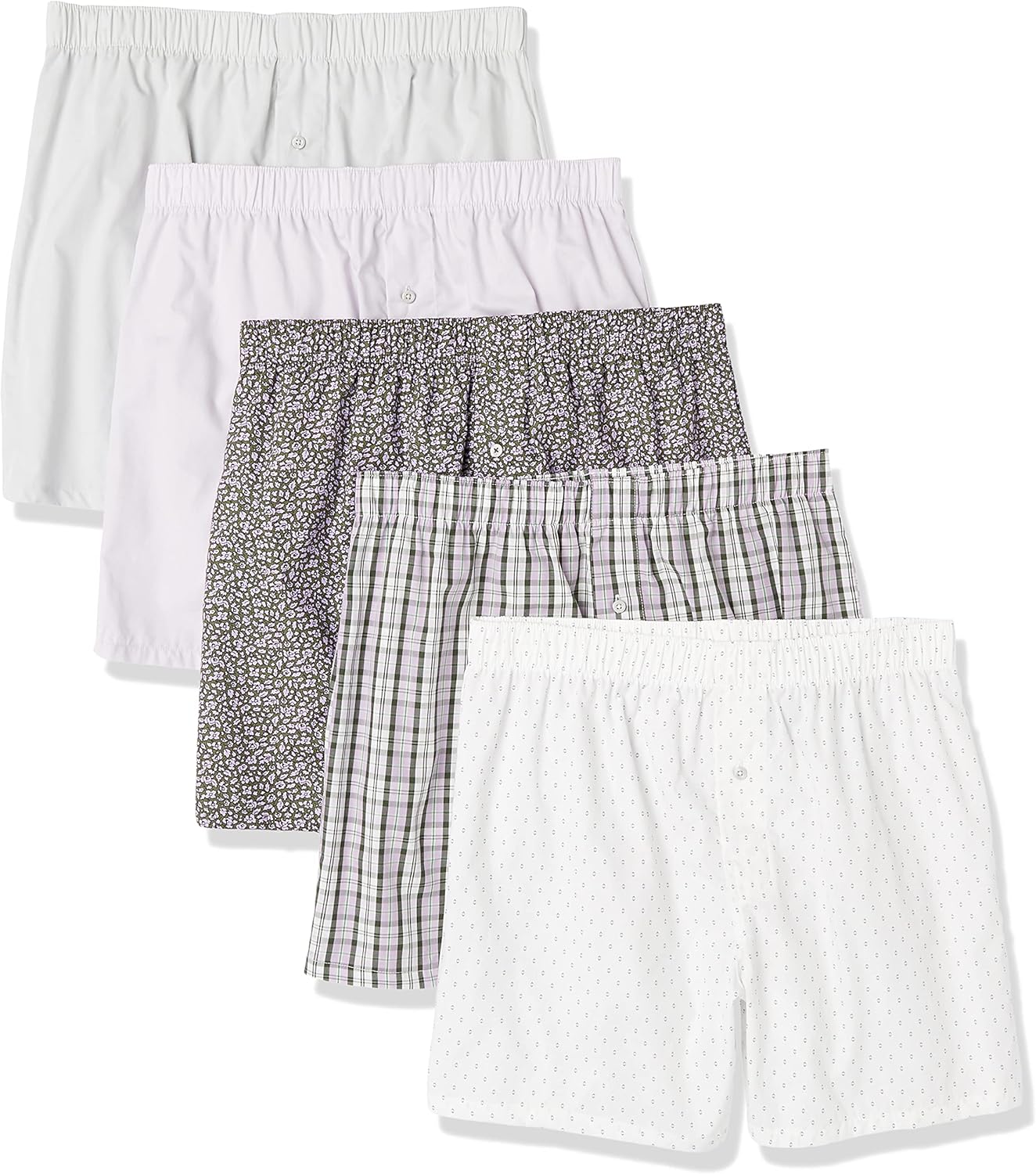 Detalle de Amazon Essentials Men's Woven Cotton Boxer Short Underwear (Big & Tall)