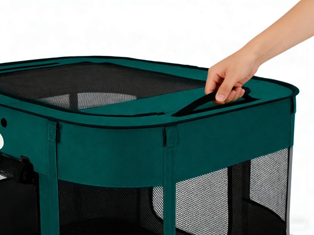 Detalle 2 de Floving Tragbares Hundehaus: Rechteckiger Haustierzaun 70x55x45 cm – faltbar und wetterfest