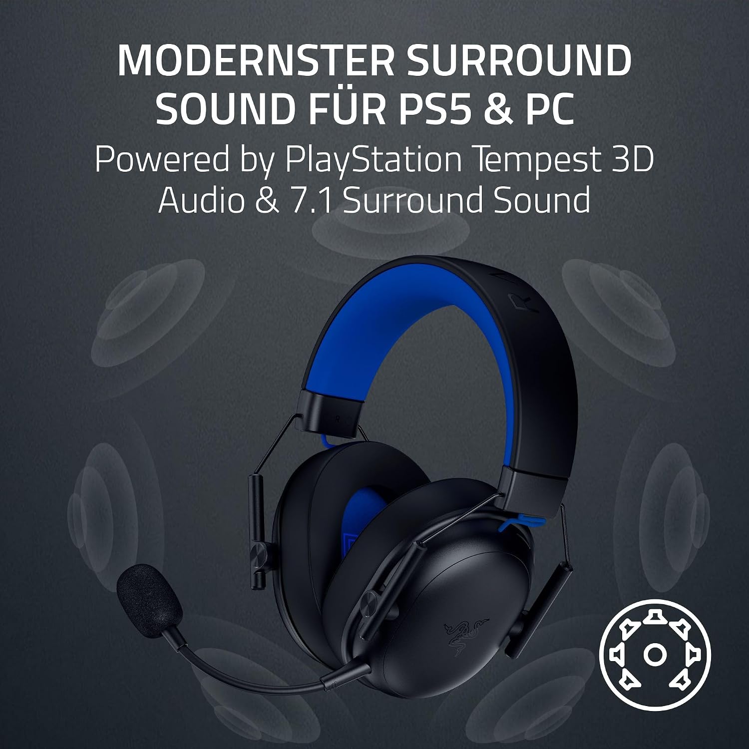 Thumbnail 5 de Razer BlackShark V3 X HyperSpeed for PlayStation – Kabelloses E-Sport Headset