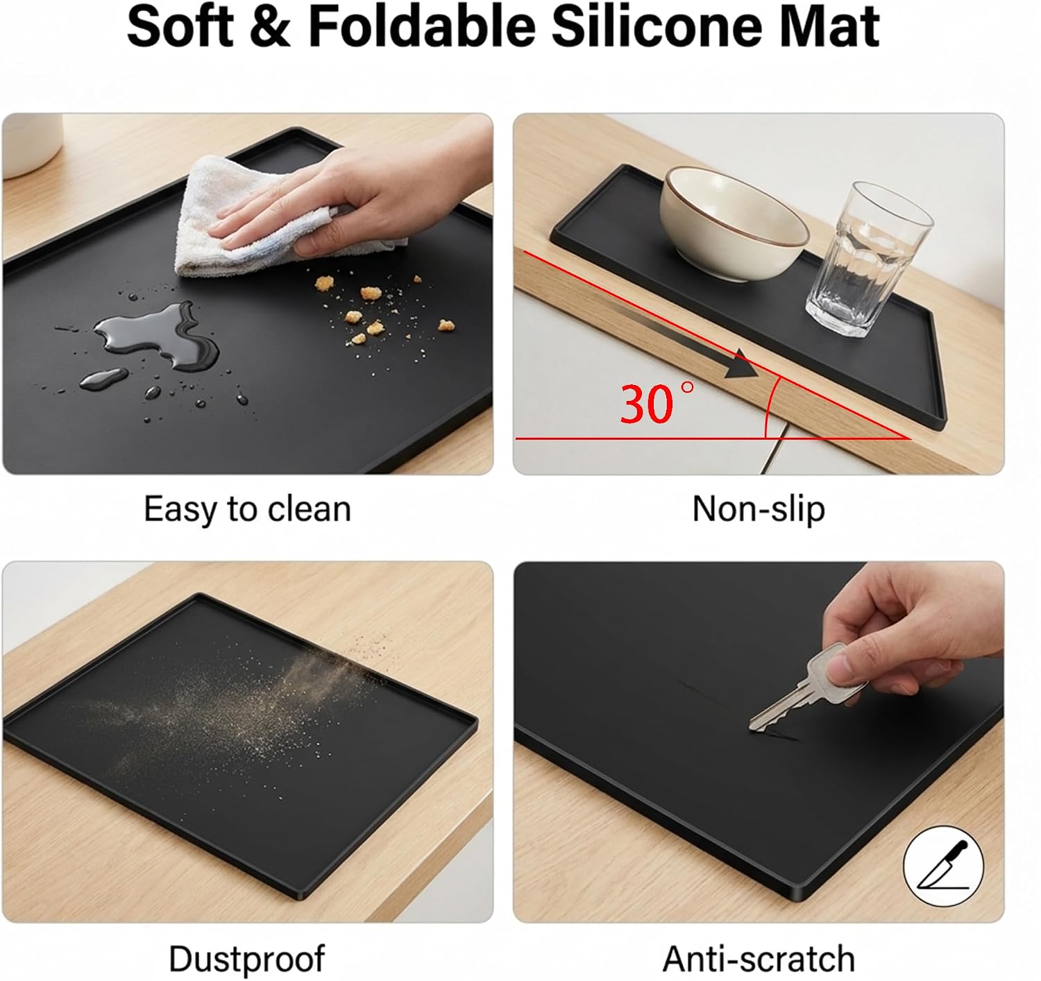 Detalle de GIXSEGIE UHD-5V23X Silicone Washer and Dryer Top Protector Mat, 23.6 x 19.7 in