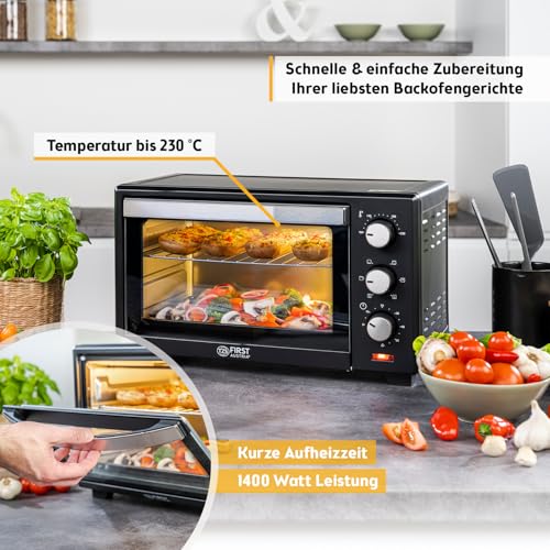 Detalle de TZS First Austria Mini-Backofen 20L mit Umluft – kompakt, vielseitig & zuverlässig