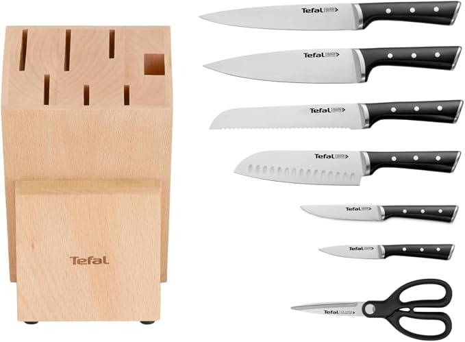 Detalle de Tefal Ice Force - Juego de 7 Cuchillos 🎯 Acero Inoxidable