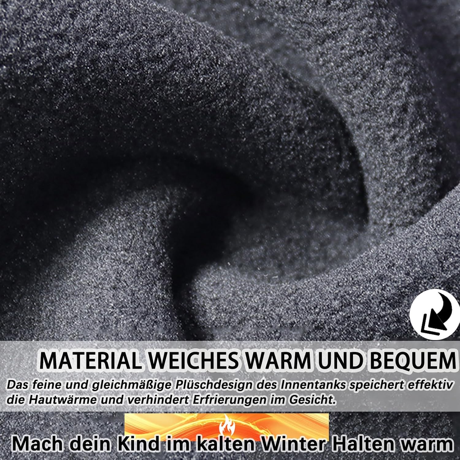 Detalle de GFORI Kinder Sturmhaube 40–55 cm 🧣
