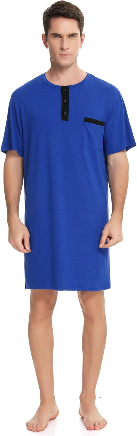Thumbnail 5 de Enjoyoself Men's Cotton Pyjama Top – Soft, Breathable Knee-Length Nightshirt
