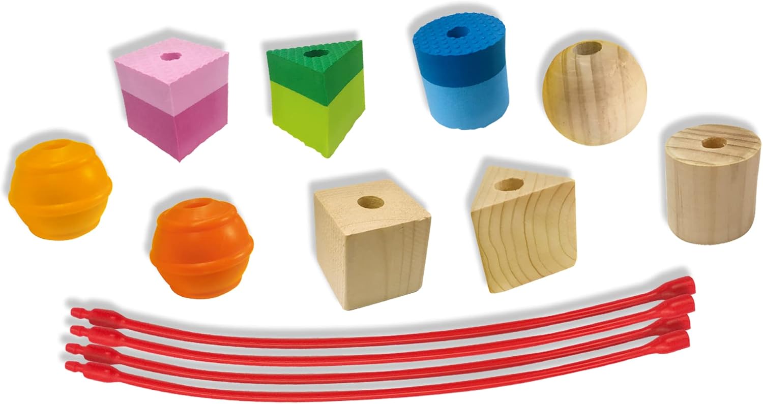 Detalle de SES Creative Sensorik Perlen 13102 – Babyspielzeug aus Holz, Made in Holland