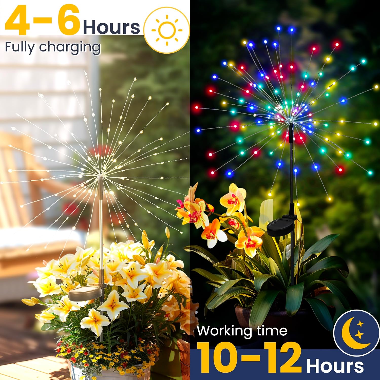 Thumbnail 2 de GIGALUMI Solarleuchten für den Außenbereich (120 LED) – 2er-Set mit Feuerwerk-Starburst-Design