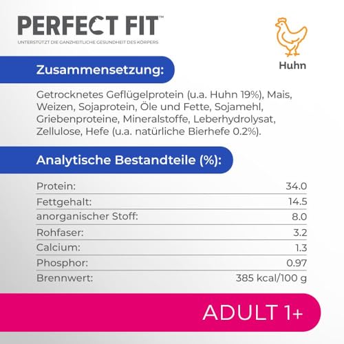Detalle 2 de PERFECT FIT Adult 1+ Trockenfutter für Katzen – Huhn, 7 kg