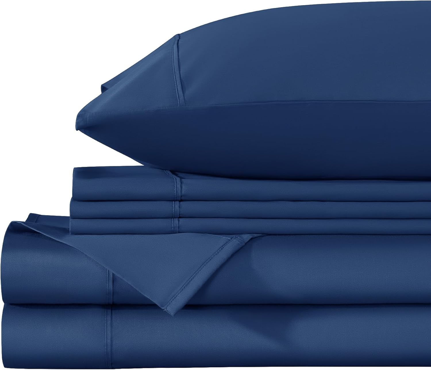 Thumbnail 5 de LBRO2M 1000 Thread Count Egyptian Cotton Sheets Set — California King Navy Blue (6-Piece)