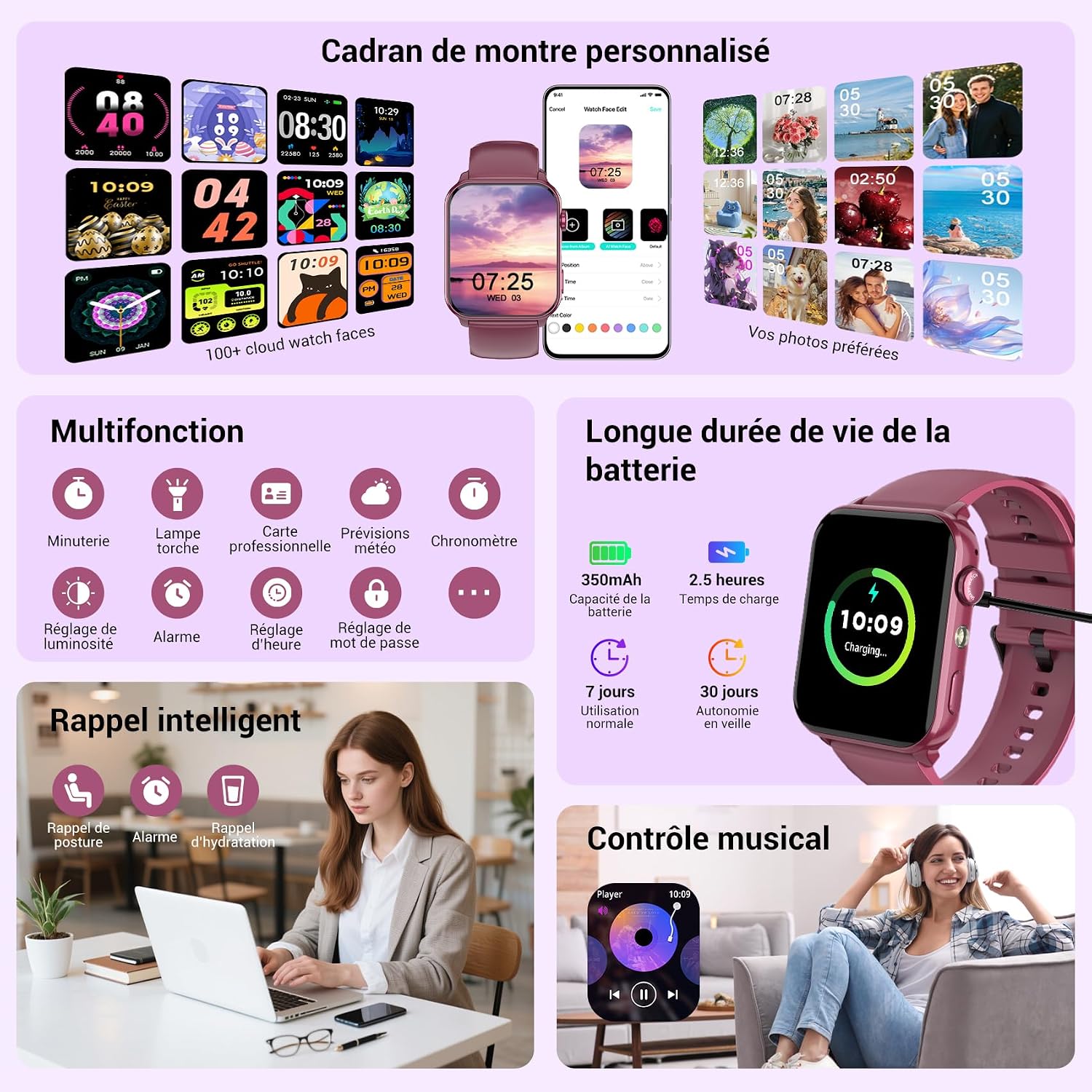Thumbnail 6 de Baolubao Montre Connectée Femme 1,91″ HD