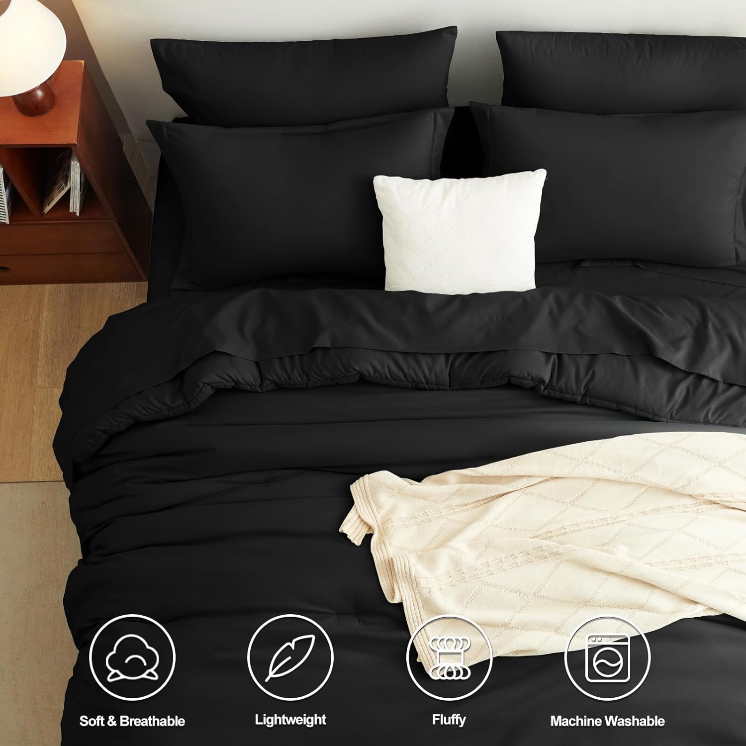 Detalle 2 de CozyLux Queen Comforter Set 7pc