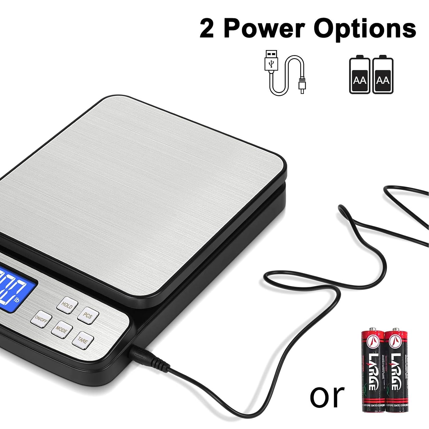 Detalle de Fuzion PS2-40KG SS Digital Shipping Scale, 90 lb Capacity, 0.1 oz Readability