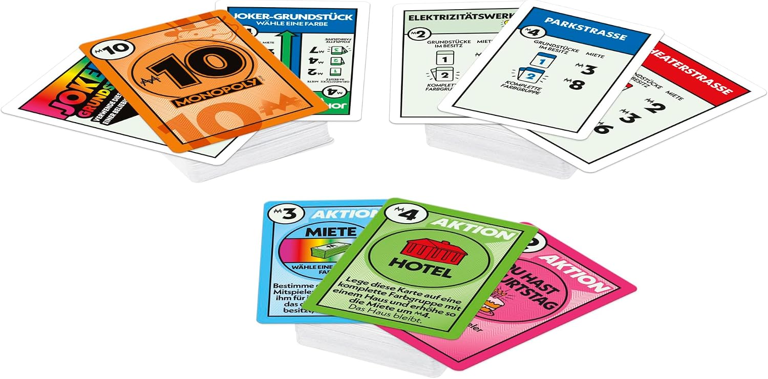 Detalle 2 de Monopoly Deal Kartenspiel – die schnelle Version als Strategiespiel für Erwachsene & Kinder