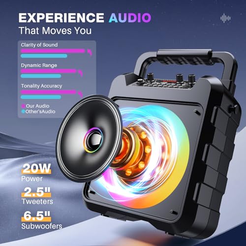Thumbnail 1 de Dislocati Karaoke Machine with 2 Wireless Microphones — Portable Bluetooth PA for Home Parties