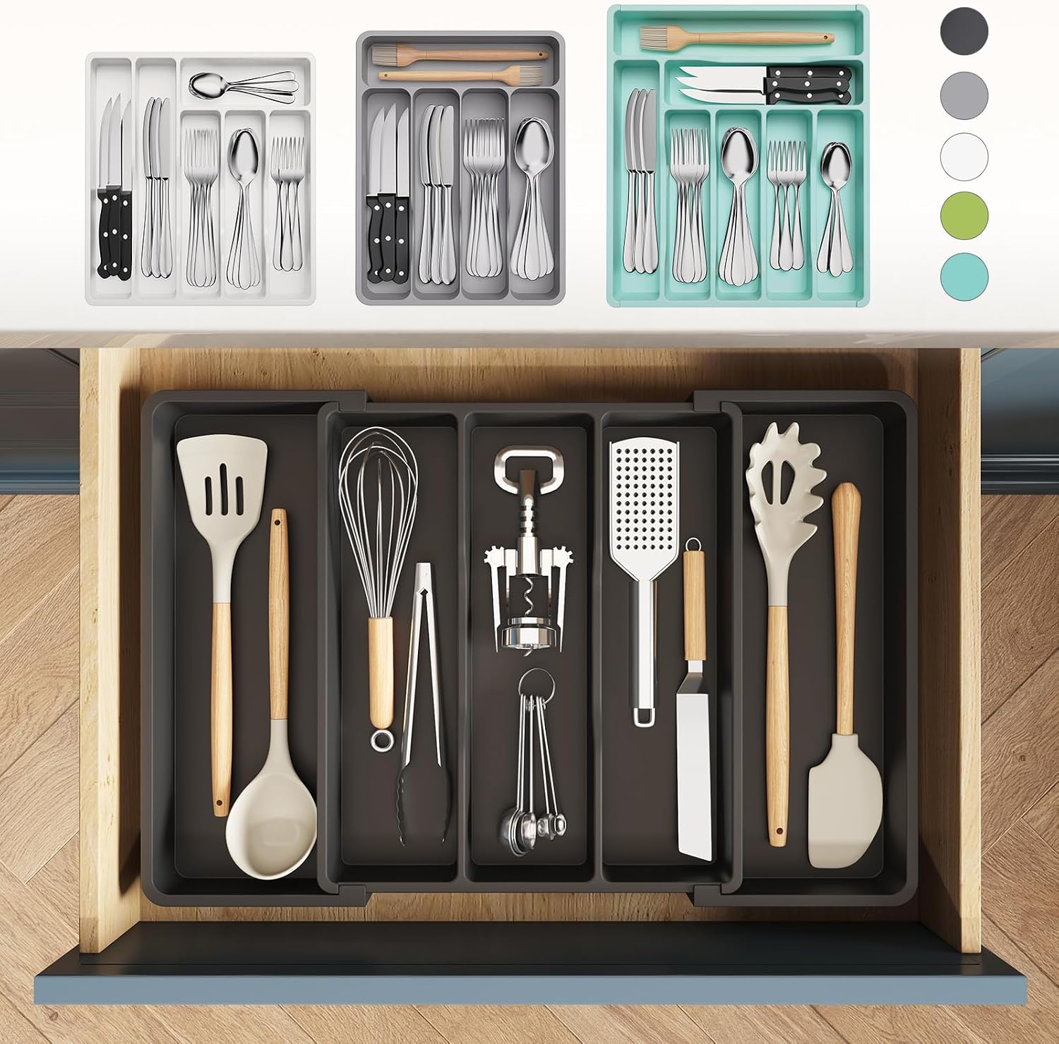 Thumbnail 2 de Lifewit Utensil Organizer Expandable 13"-22" Drawer