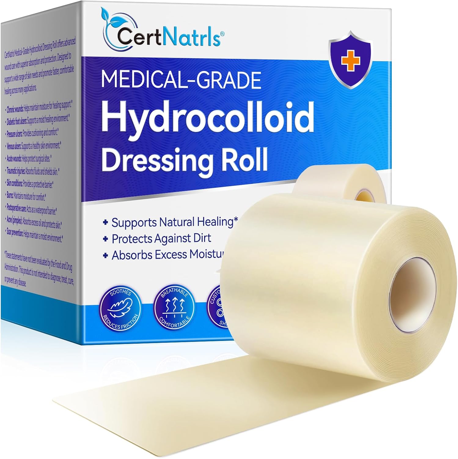 Detalle de Feeliville hydrokolloidbandage på rulle, 5 cm x 5 m, självhäftande