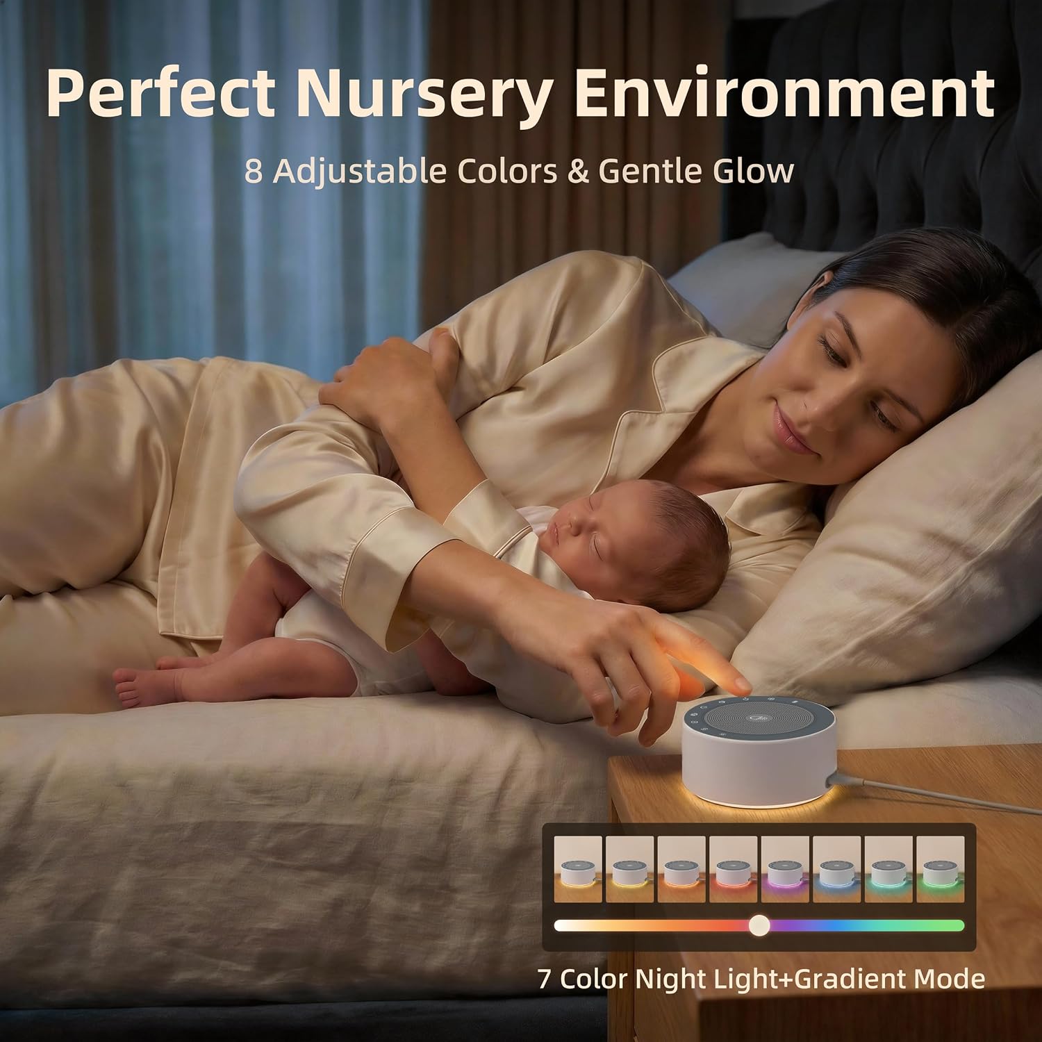Thumbnail 3 de Kipcush White Noise Machine for Baby & Adults with 30 Soothing Sounds and 8-Color Night Light