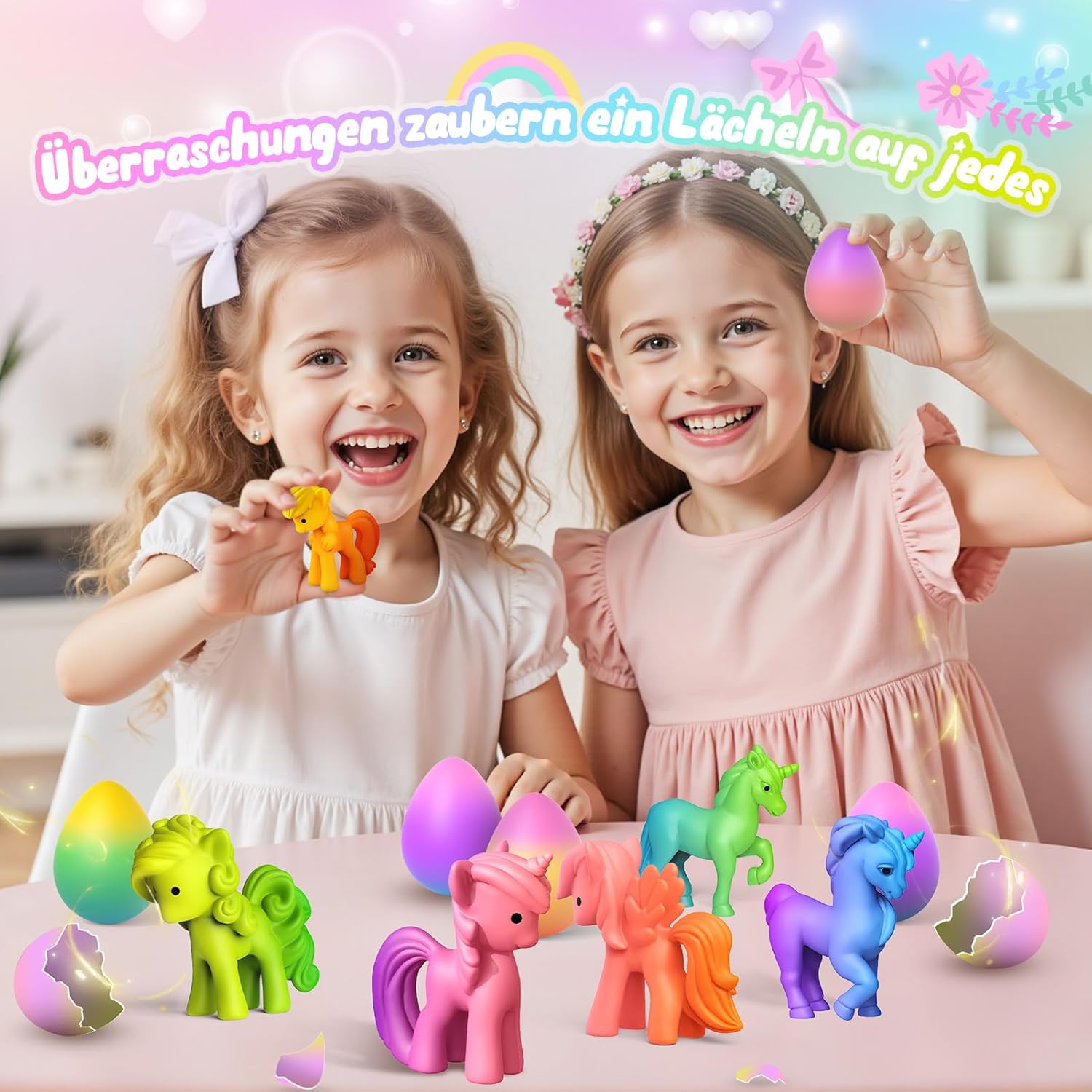 Thumbnail 4 de iKidiki Einhorn-Geschenke: Regenbogen-Eier mit Einhörnern (ab 4 Jahren) als Oster- und Geburtstags-Überraschungsset