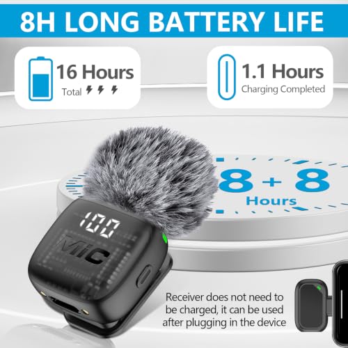 Detalle 2 de RICCHI Mini Wireless Lavalier Microphone for iPhone and More
