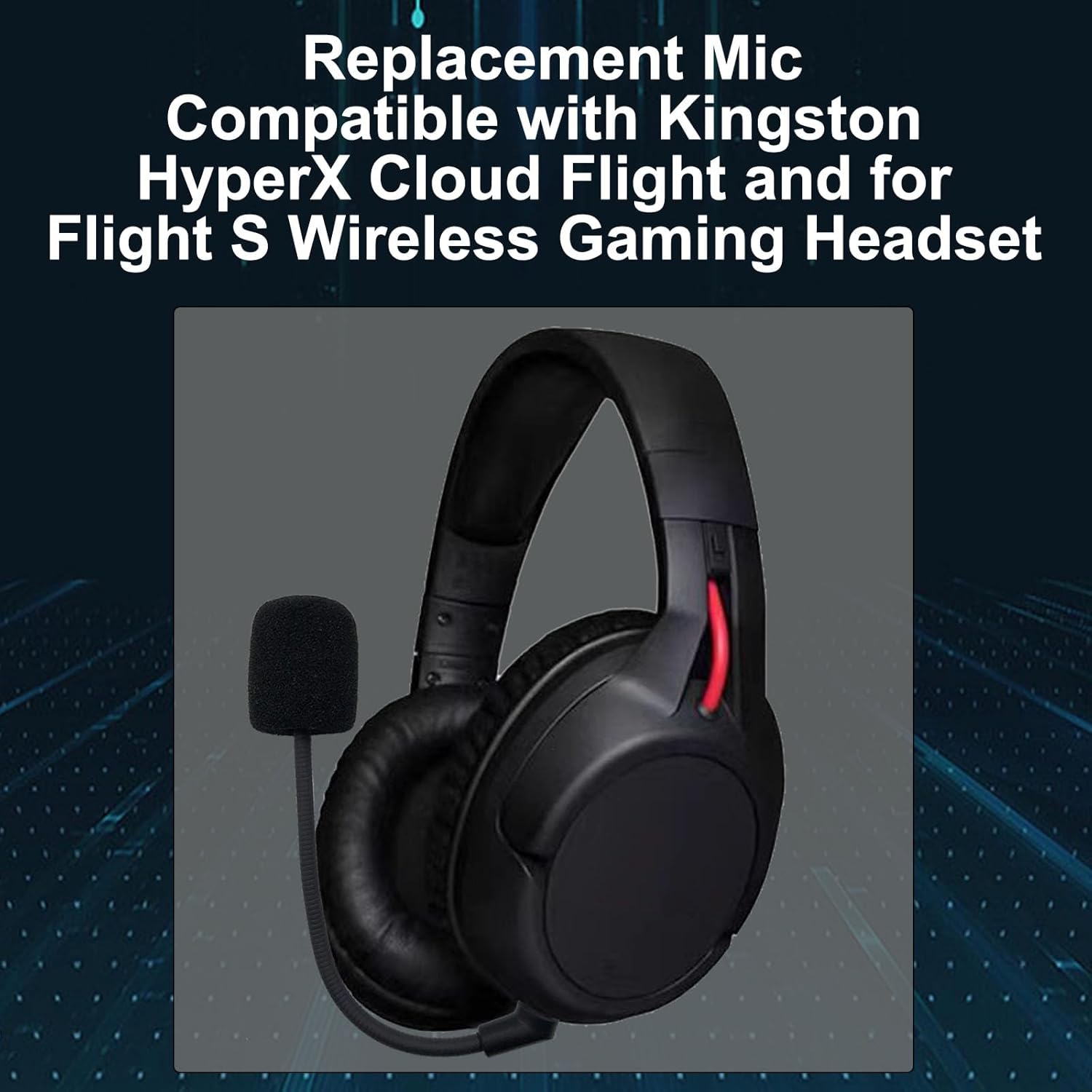 Detalle de SPTSSWET Replacement Microphone for Kingston HyperX Cloud Flight / Flight S (PC, PS5, PS4, Xbox Series X|S) – 3.5mm Plug-in, LED mute