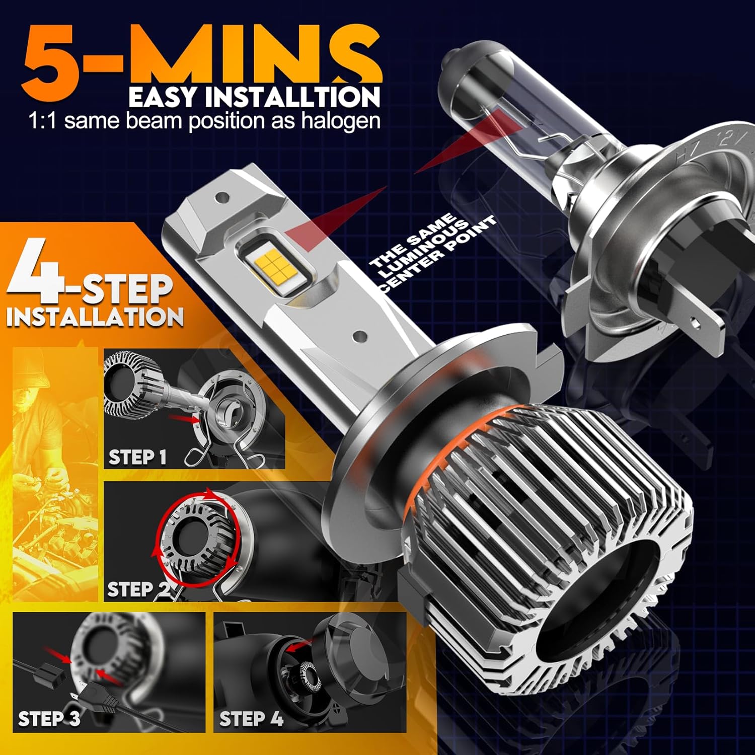 Thumbnail 4 de WAIXINGREN H7 Headlight Bulb 120W