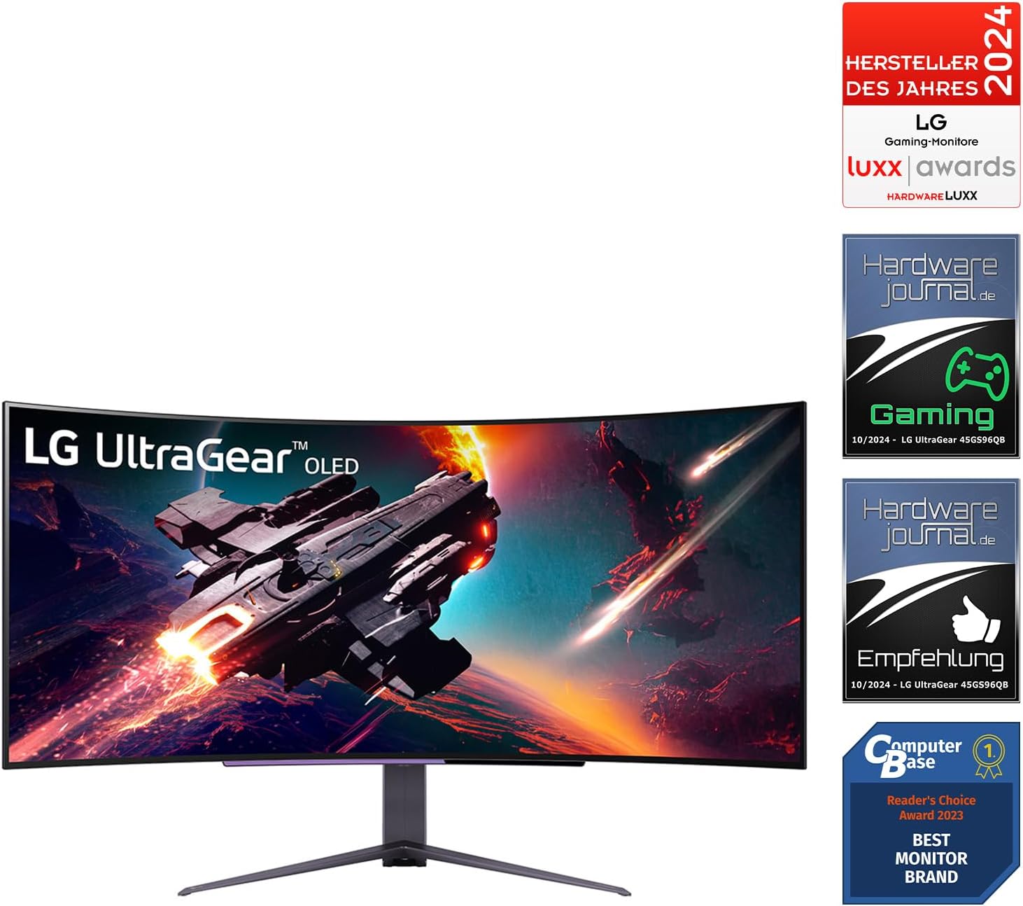 Detalle de LG Ultragear 45GS96QB-B.AEU – 45 Zoll OLED Curved Gaming-Monitor mit 240 Hz