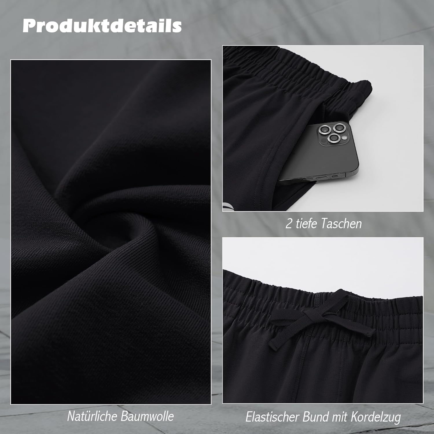 Detalle 2 de HMIYA Herren Jogginghose Baumwolle 95%