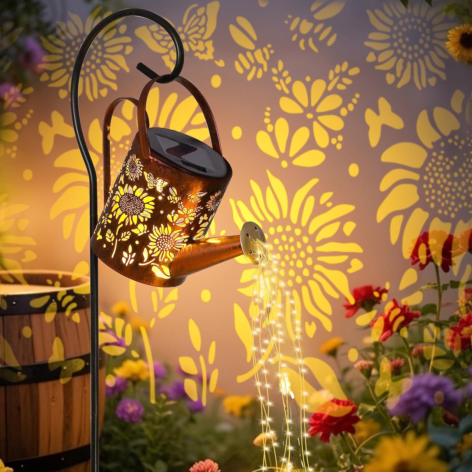 Detalle de LOVERUIS Sunflower Solar Watering Can Light