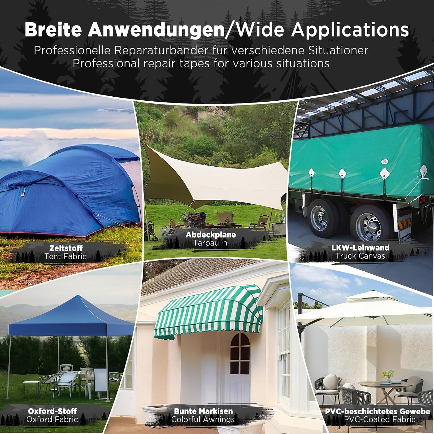 Thumbnail 1 de ecooe PE Planenband – Reparaturklebeband 5 m x 8 cm für Zelte, Planen & Markisen