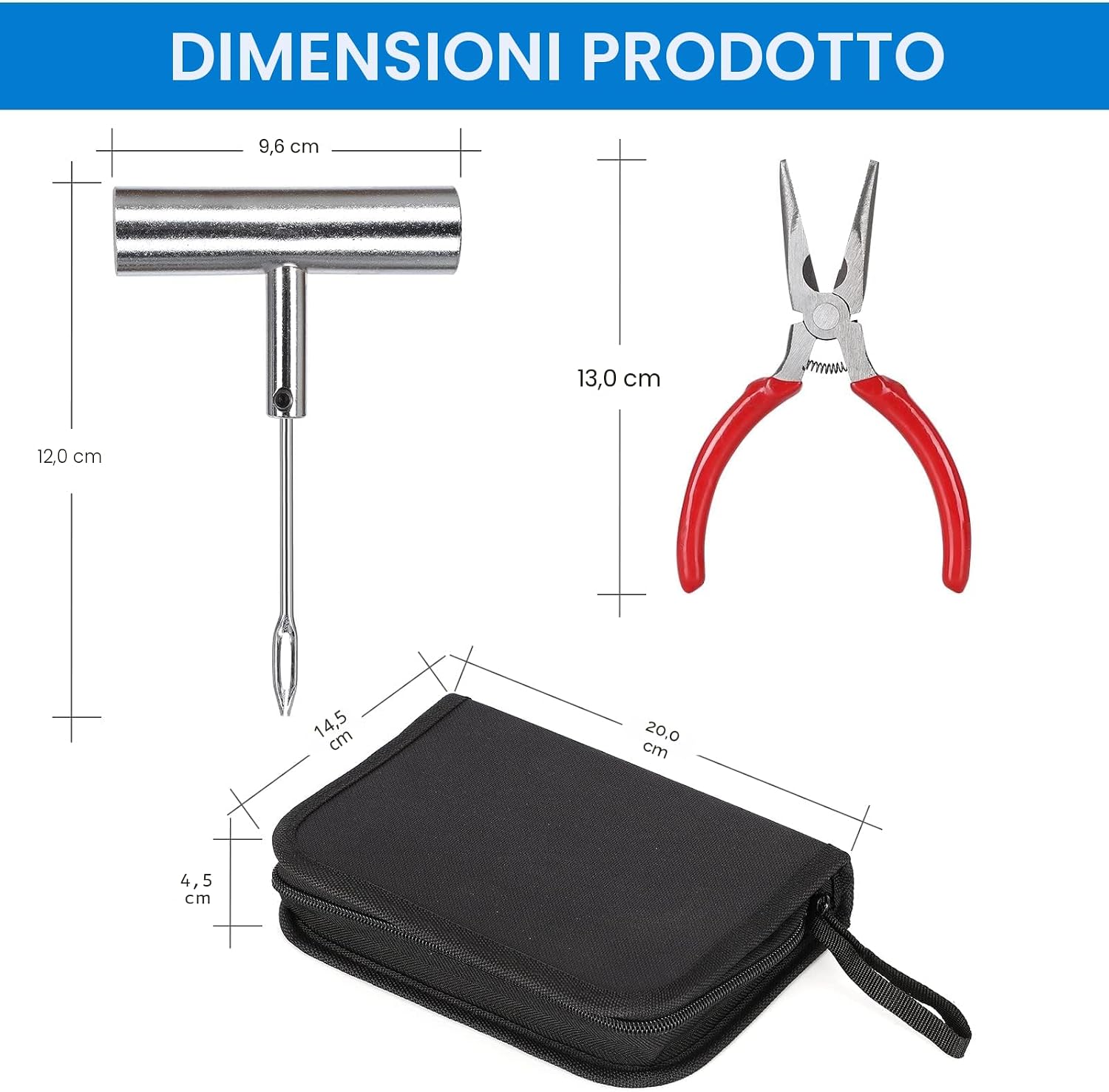 Thumbnail 2 de QUNNIE Kit di Riparazione Pneumatici, 48 Pezzi: utensili universali per forature e spine con impugnatura a T