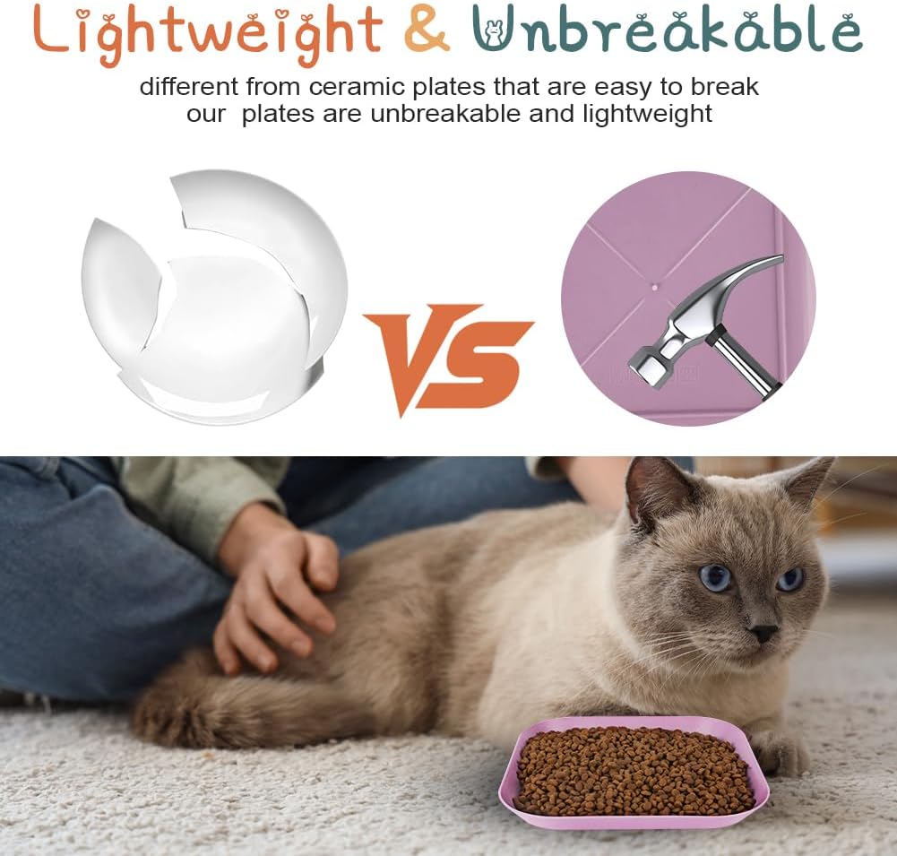 Detalle de Alaoo 10 pcs Plastic Cat Food Bowls 14.5cm