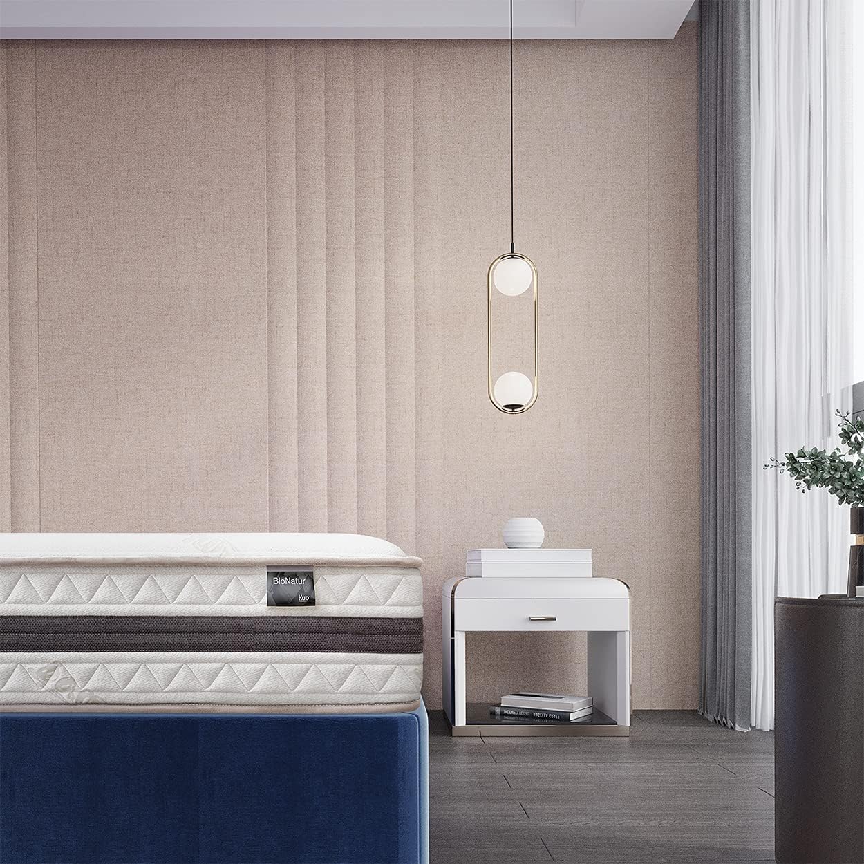 Detalle 2 de KUO Dream Materasso Bio Natur 80x200 cm con trapuntatura in cotone e rinforzo lombare in lattice, spessore 27 cm