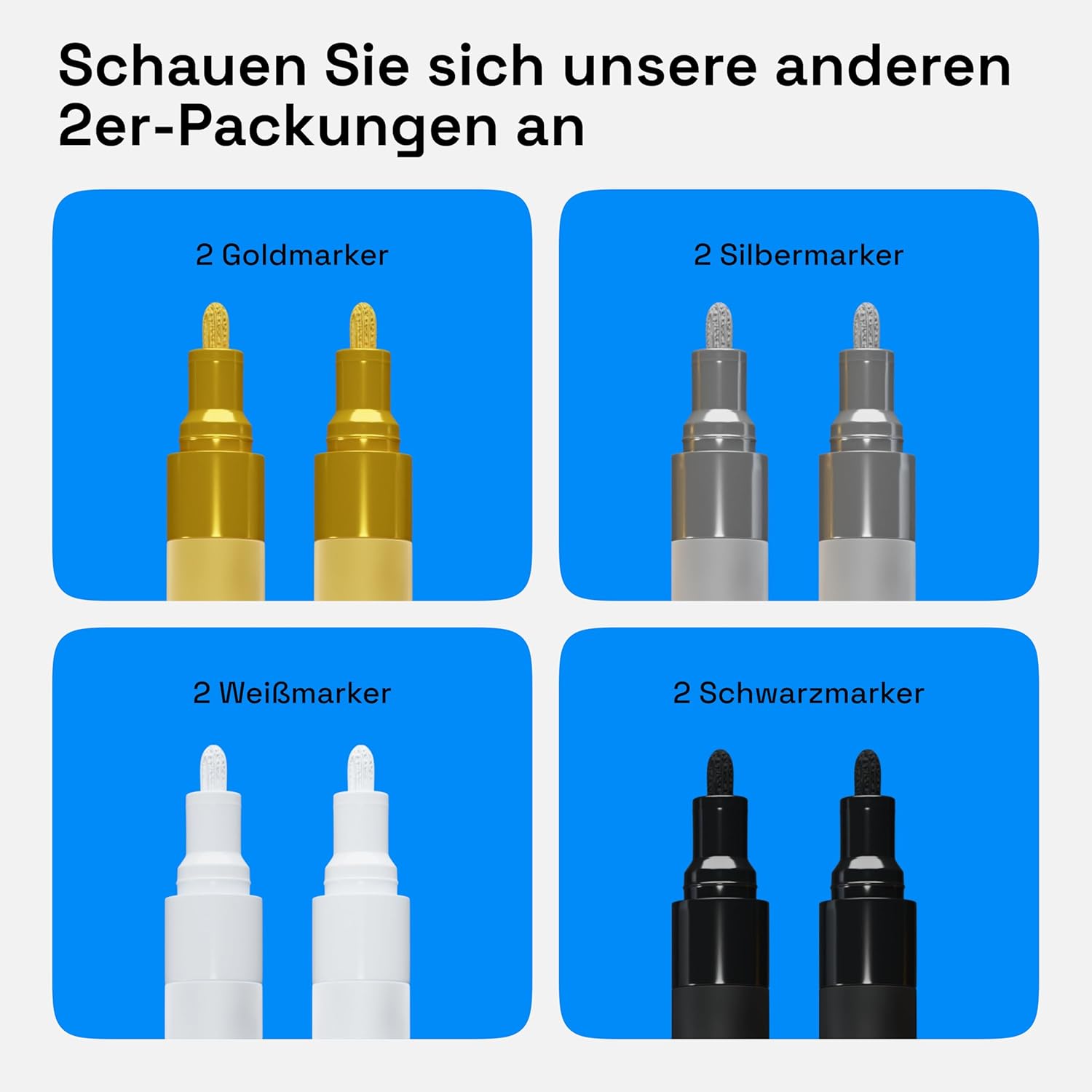Thumbnail 5 de Artistro 2er-Set Gold Metallic Acrylstifte – 3 mm Spitze für Stein, Keramik, Holz, Glas, Metall, Stoff