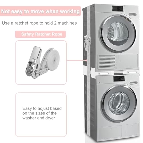 Thumbnail 3 de NIUXX Kit apilar lavadora y secadora universal ajustable (56–69 cm) con marco intermedio y 6 tubos