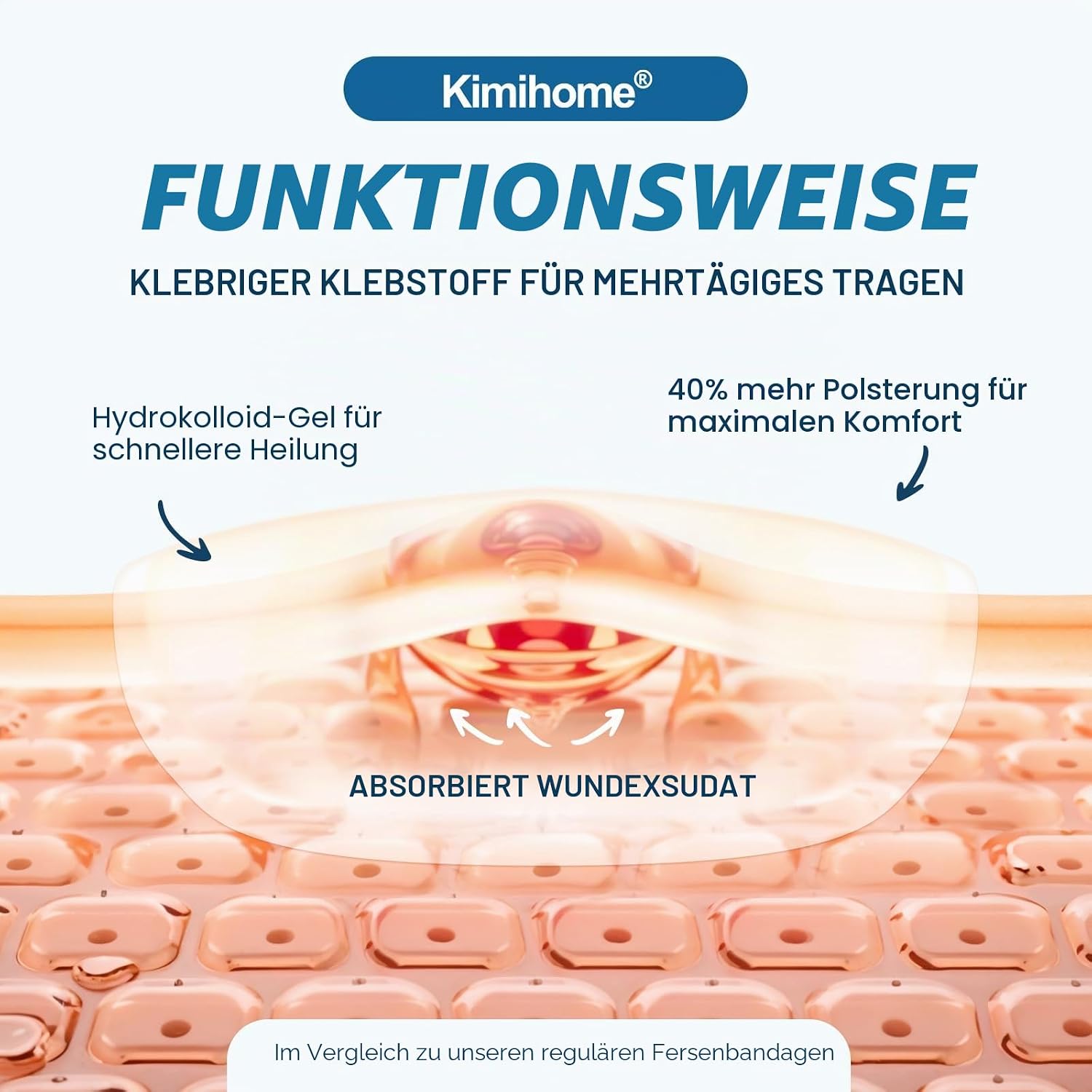 Detalle 2 de Hydrokolloid-Blisterpflaster für Füße – 30 Stück Gel-Blisterpflaster (Variety Pack) von Kimihome