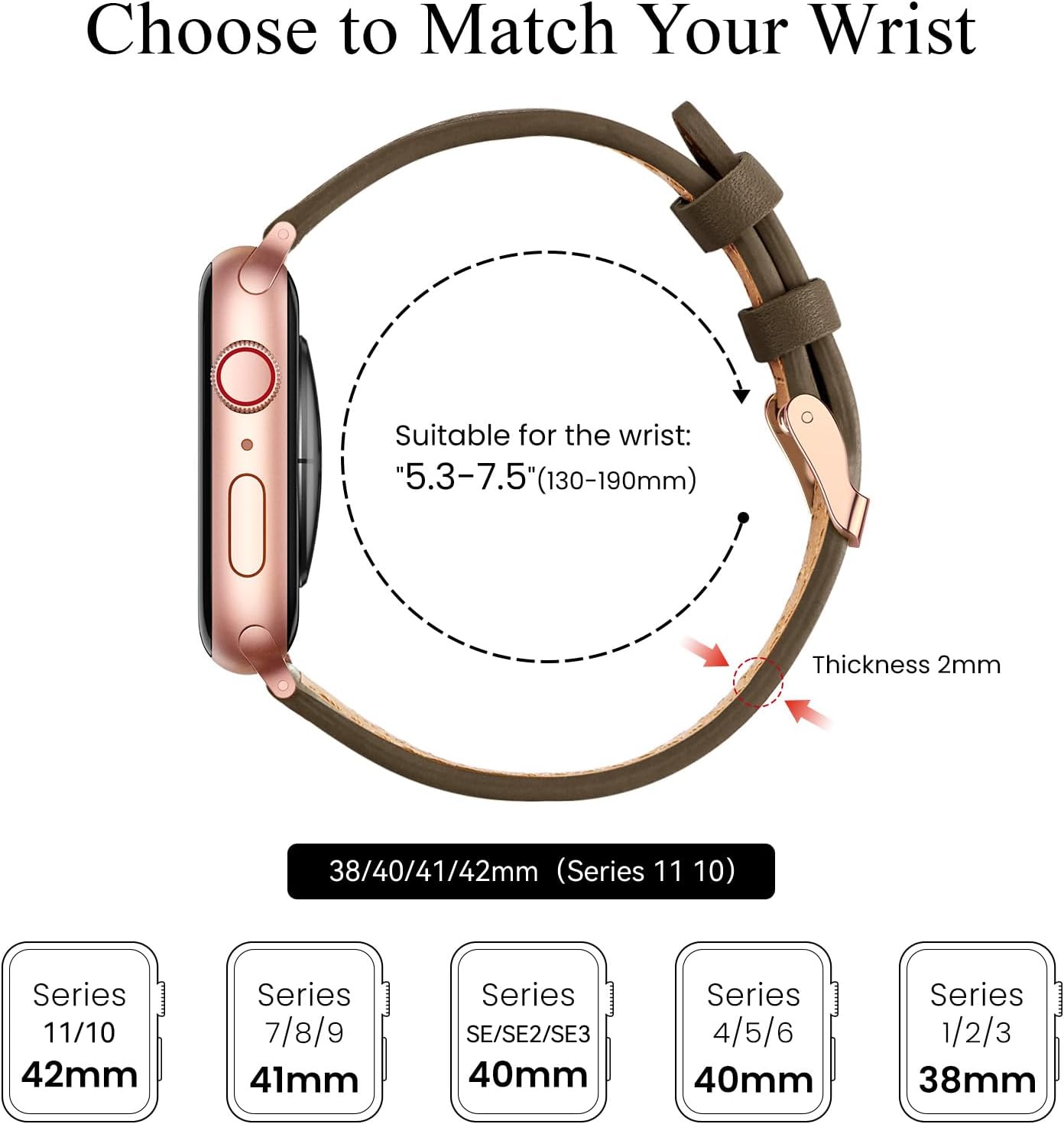 Thumbnail 1 de SUNFWR Apple Watch Leather Strap 38–41mm