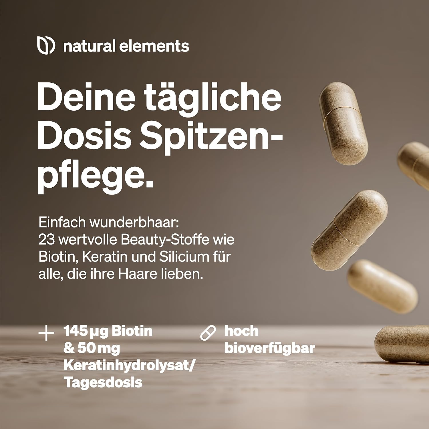 Detalle de natural elements Haar Vitamine 180 Kapseln – Haarpflegekapseln 💊
