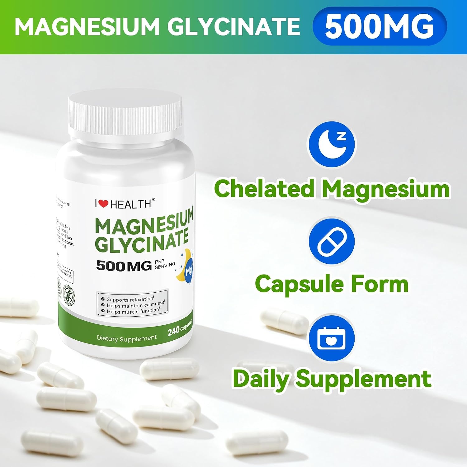 Thumbnail 6 de Magnesium Glycinate Supplement 500mg