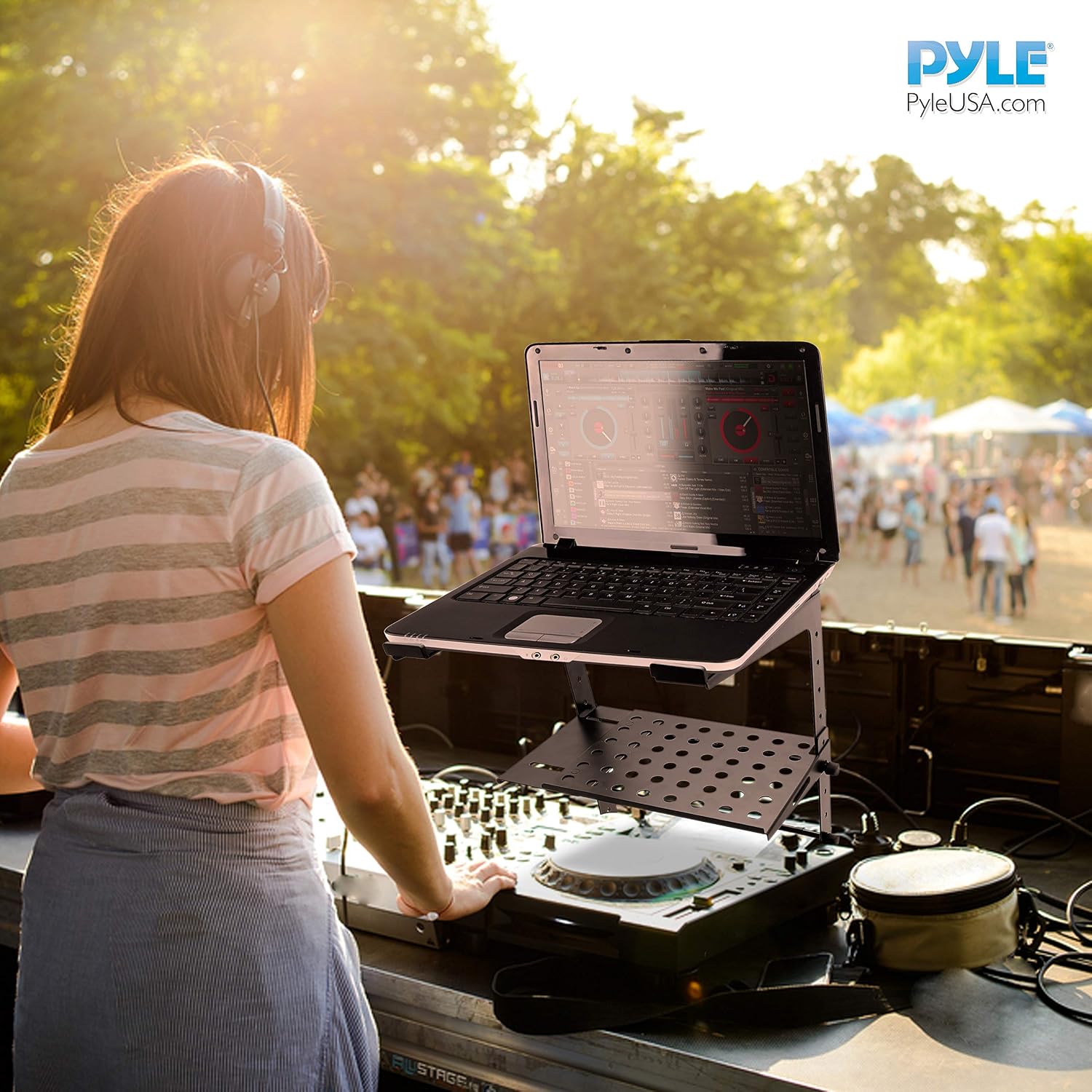 Detalle de Pyle Adjustable Laptop Stand, 8 lb Capacity