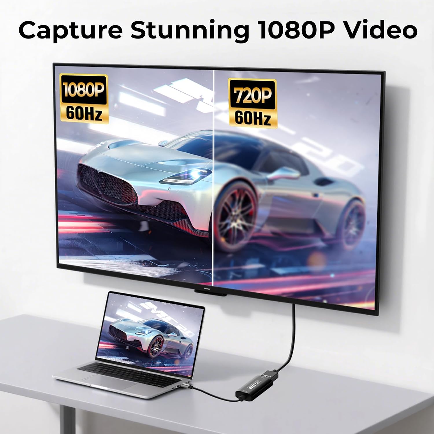 Detalle de Guermok Video Capture Card: USB 3.0 HDMI to USB-C with 4K/1080p60 Capabilities