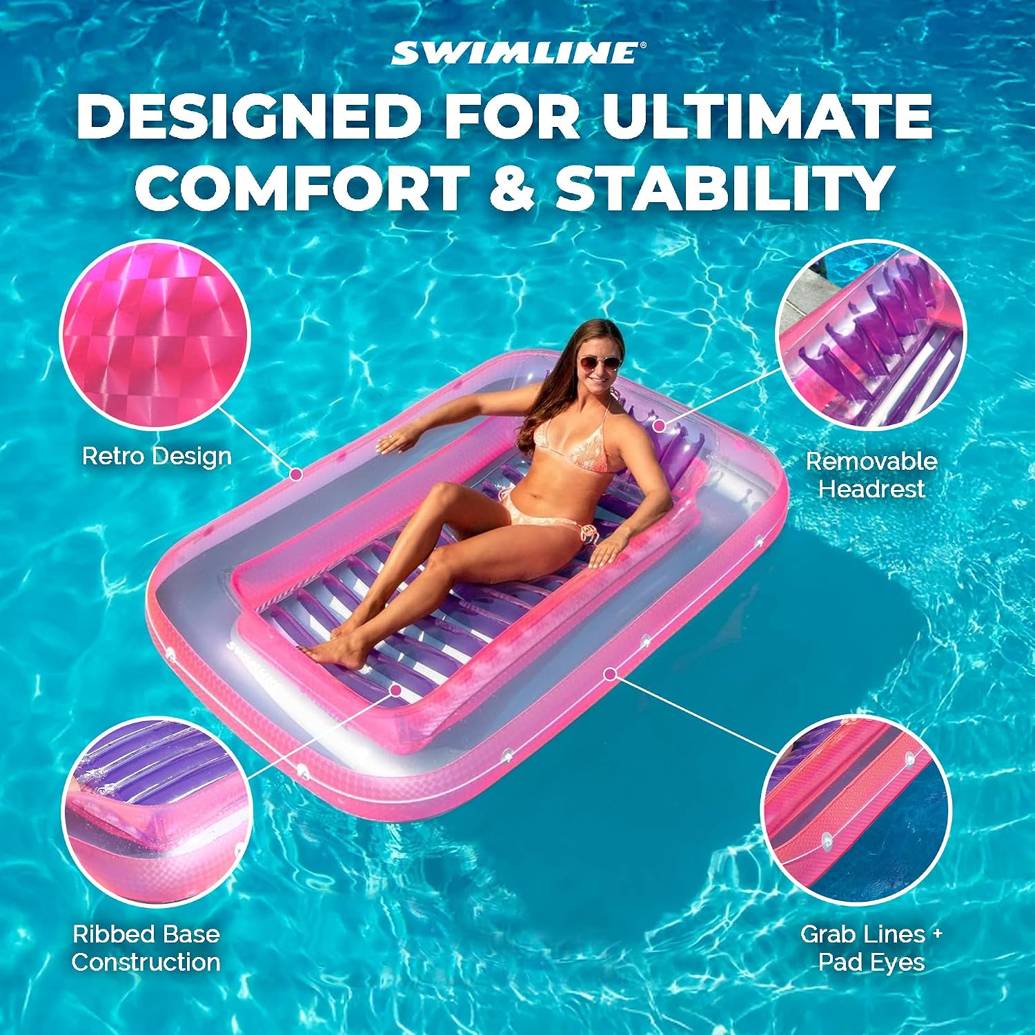 Detalle de SWIMLINE Original Suntan Tub Series Classic Inflatable Tanning Float